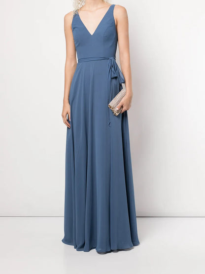 V-Neck Sleeveless Gown