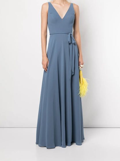 V-Neck Sleeveless Gown