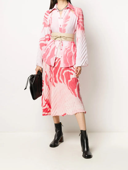 Cutout Abstract-Print Shirt