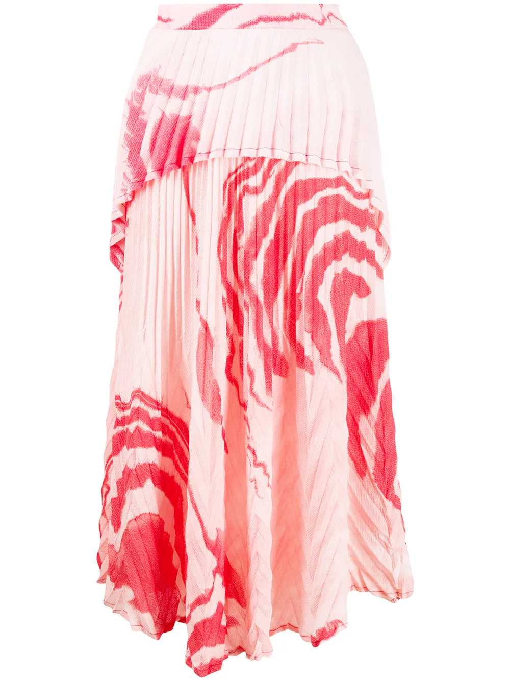 Abstract-Print Pleated Skirt