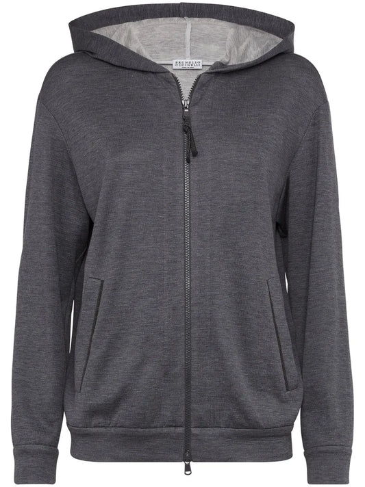 Zipped Long-Sleeve Hoodie