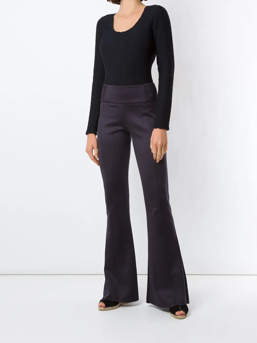 Texture-Effect Open Back Bodysuit
