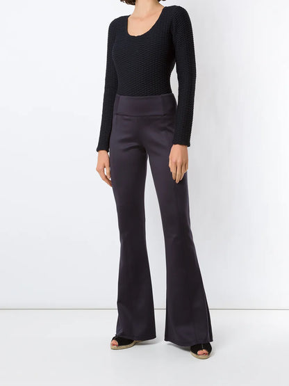 Texture-Effect Open Back Bodysuit