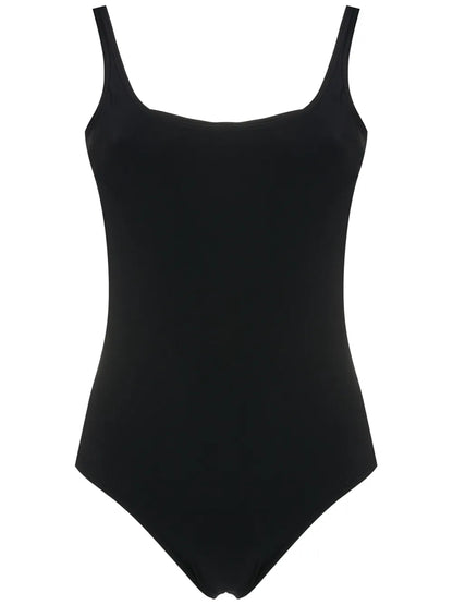 Square Neck Lace-Fastening One Piece