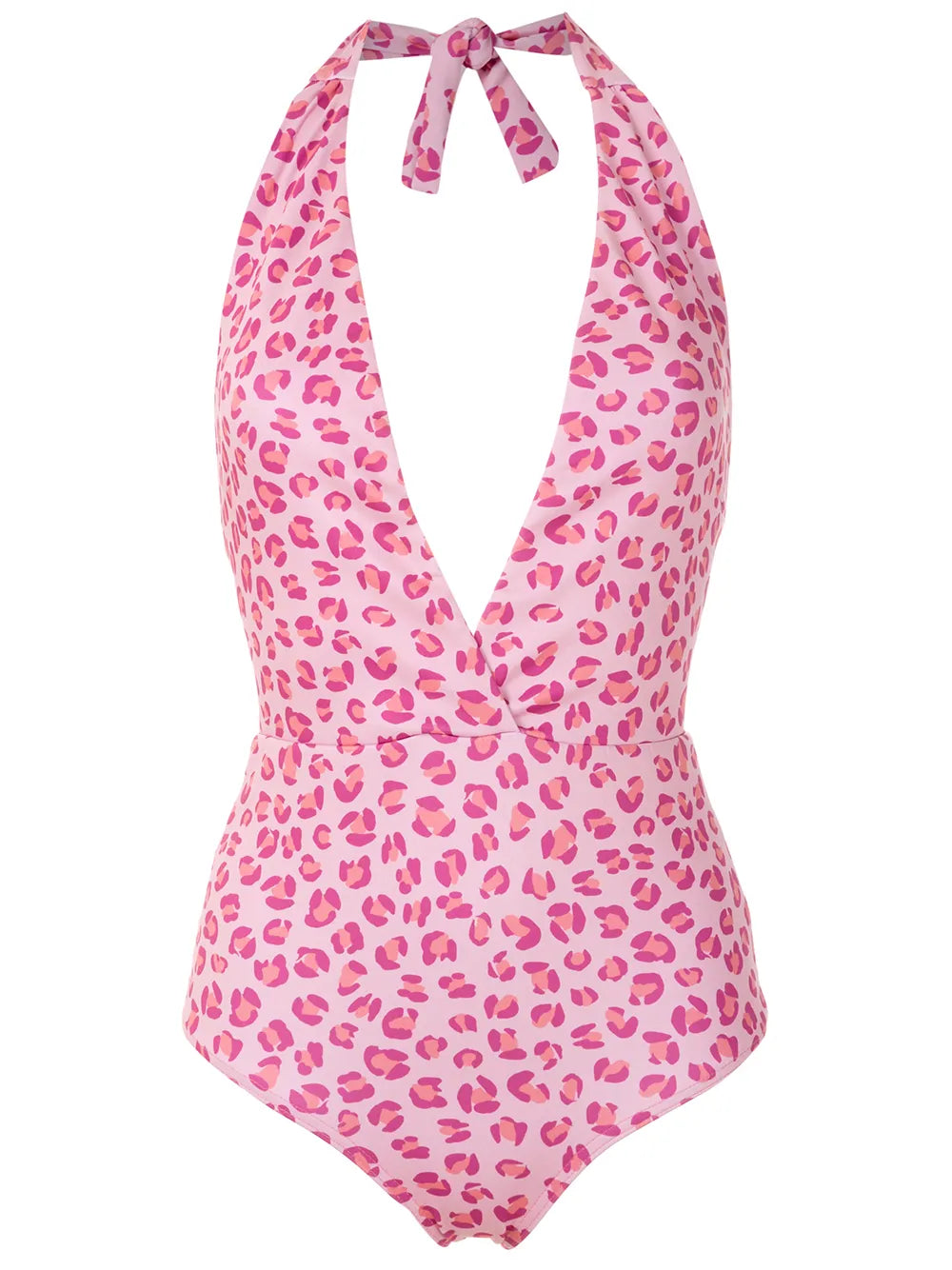 Leopard-Print V-Neck One Piece