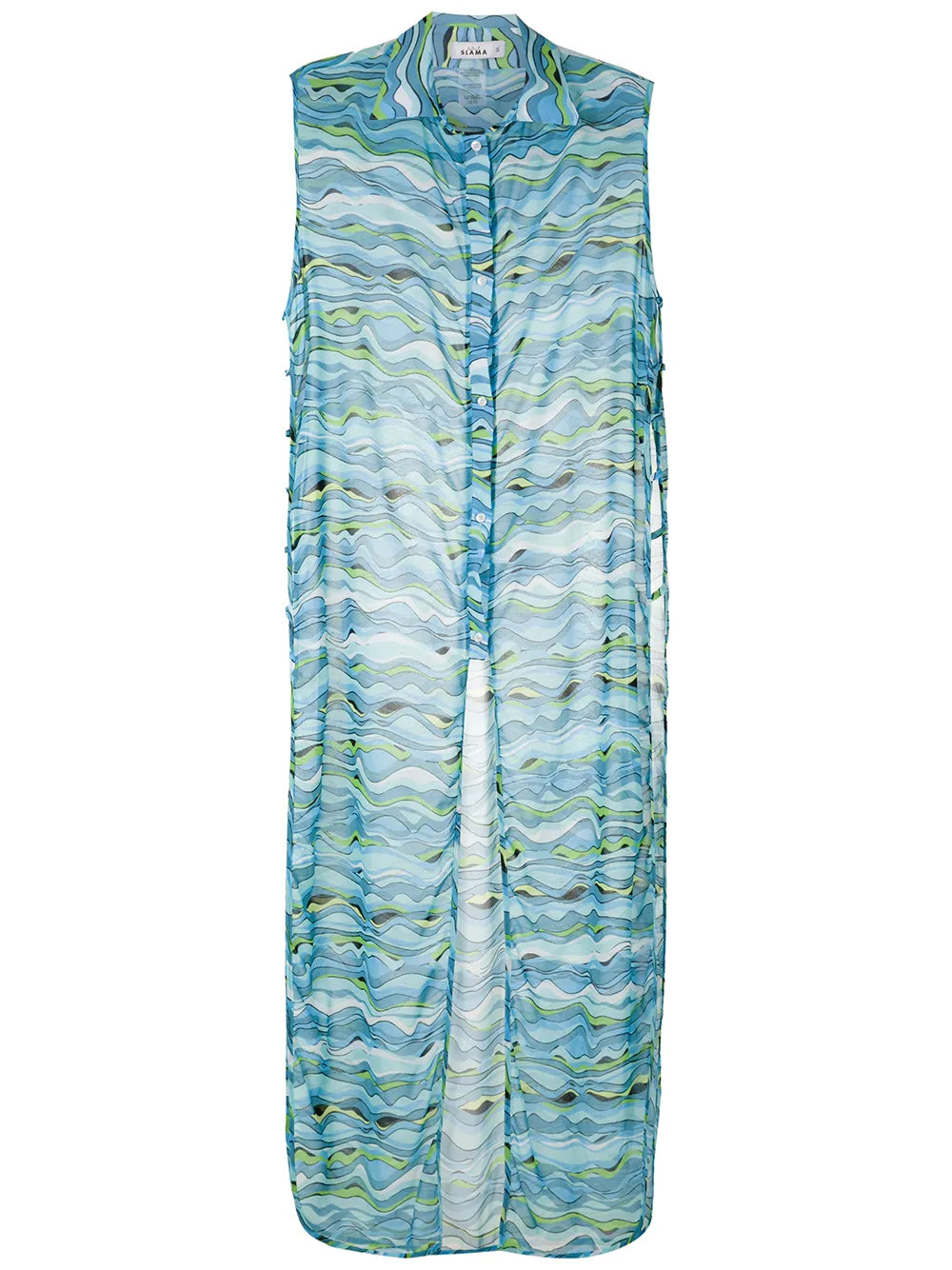 Wave-Print Maxi Kaftan