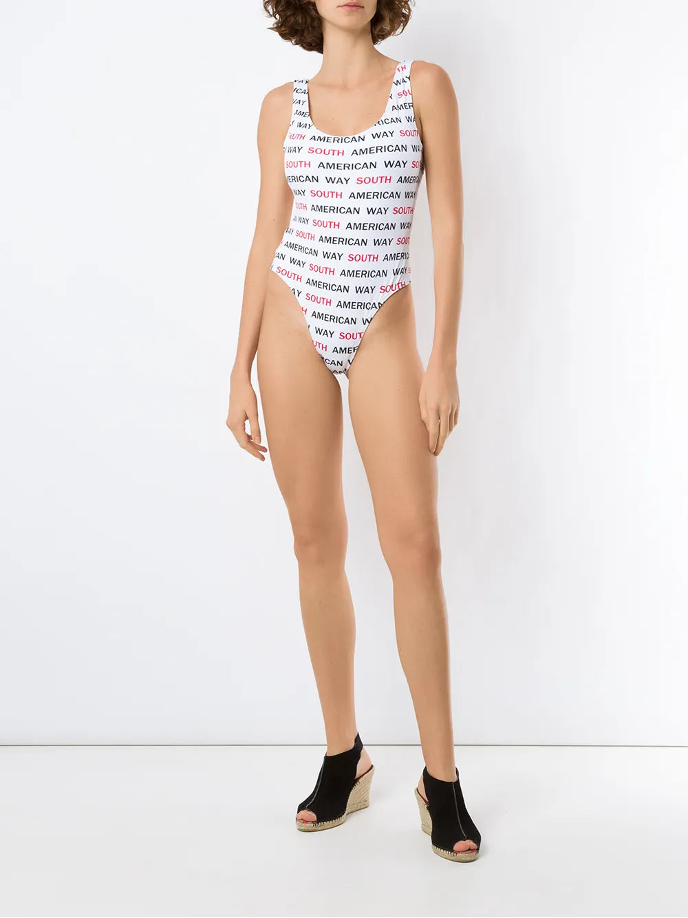 Graphic-Print Open Back One Piece