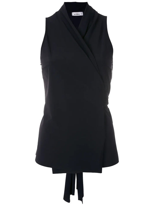 Sleeveless Wrap Blouse