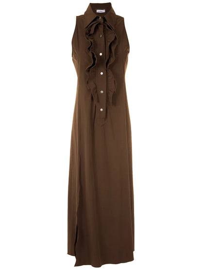 Ruffle-Trim Maxi Dress
