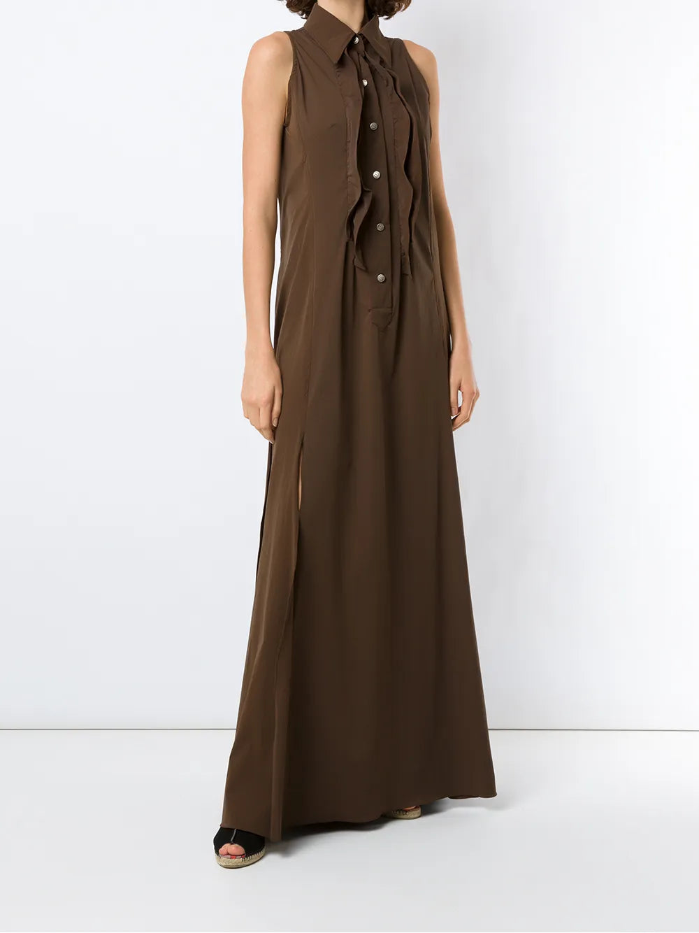 Ruffle-Trim Maxi Dress