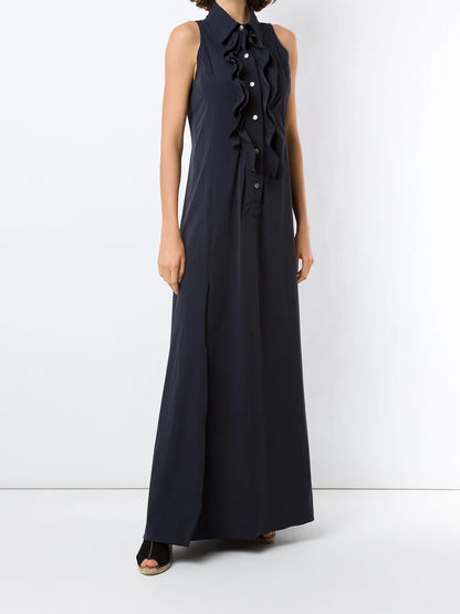 Ruffle-Trim Maxi Dress