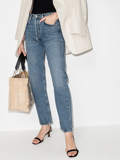 Five-Pocket Straight-Leg Jeans