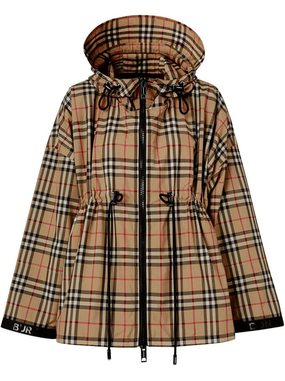 Logo Tape Vintage Check Hooded Jacket