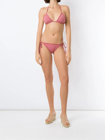 Ruffled Triangle Bikini Set