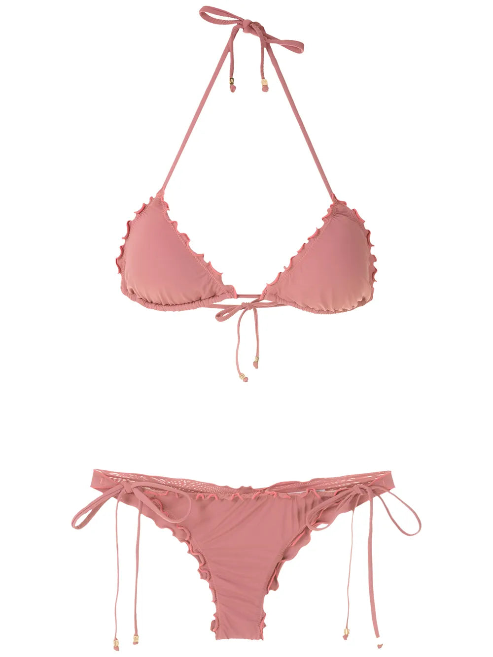 Ruffled Triangle Bikini Set