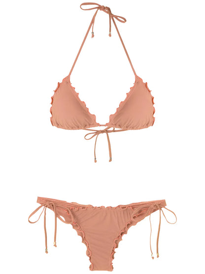 Ruffled Triangle Bikini Set
