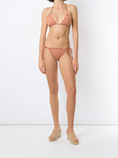Ruffled Triangle Bikini Set
