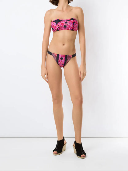 Patchwork Bandeau Bikini Set