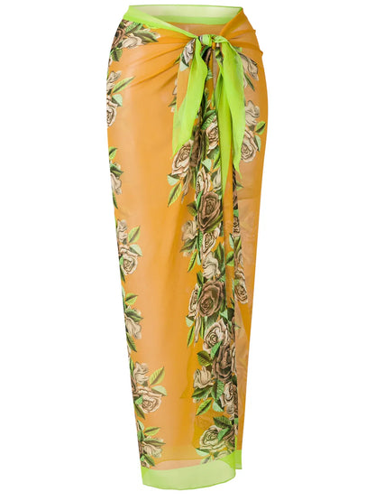 Rose-Print Long Sarong