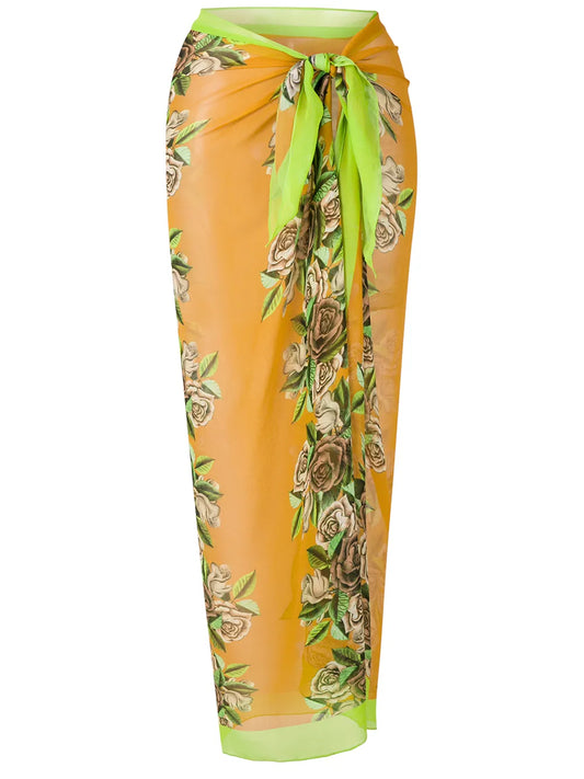 Rose-Print Long Sarong
