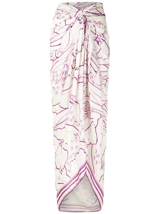 Abstract-Print Long Sarong