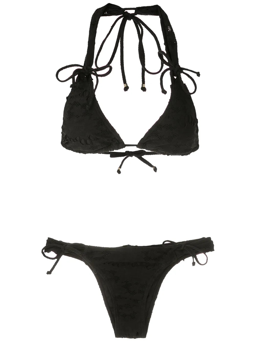 Perforated Detail Bikini Set