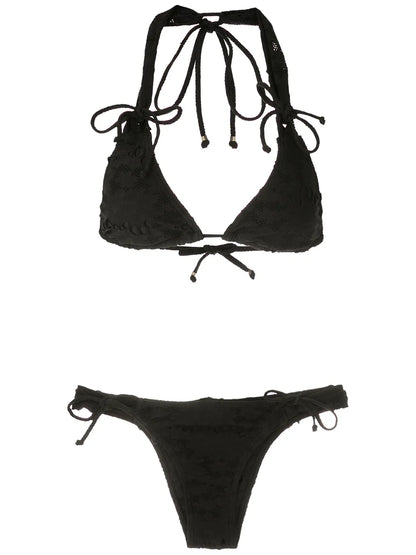 Perforated Detail Bikini Set