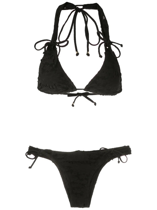 Perforated Detail Bikini Set