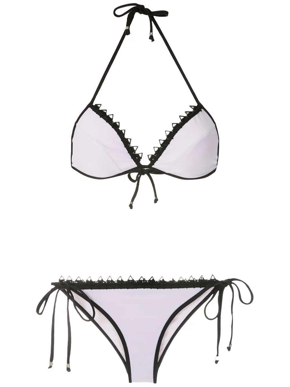 Lace Trim Triangle Bikini Set