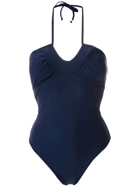 Gathered Open Back One Piece