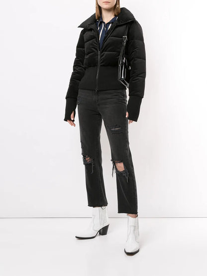 Glove-Detail Padded Jacket