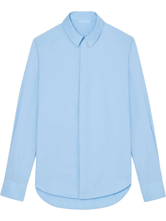 Concealed Fastening Cotton Shirt