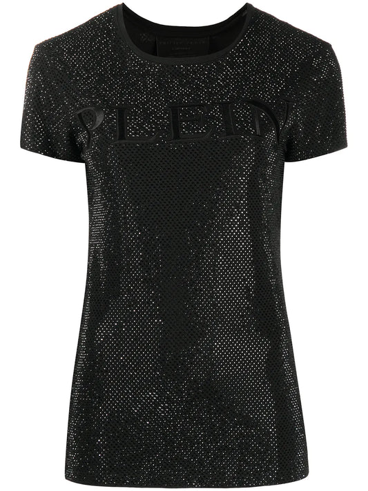 Crystal Plein Embroidered T-Shirt