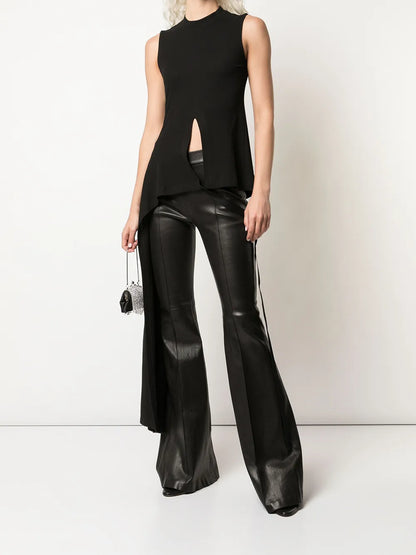 Leather Flared Trousers
