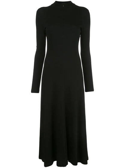 Long Sleeve Zip-Up Turtleneck Dress