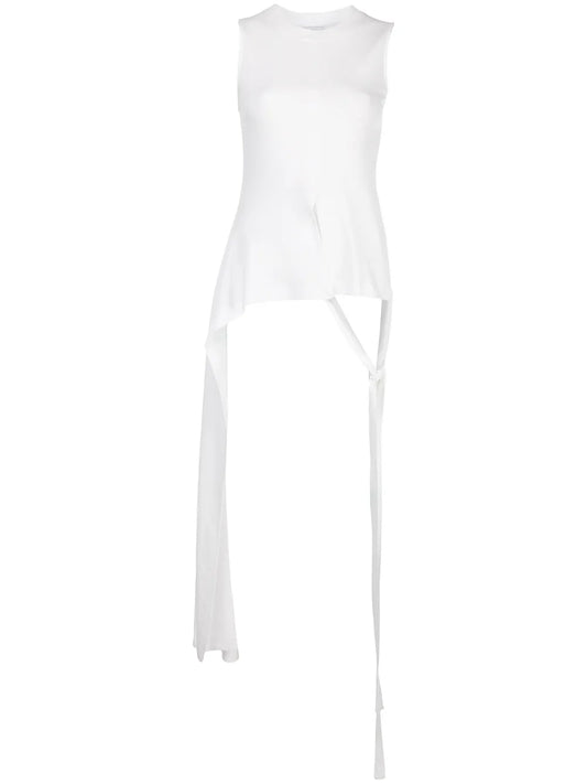 Sleeveless Knot-Detail T-Shirt