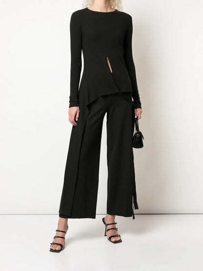 Long Sleeve Split Apron T-Shirt
