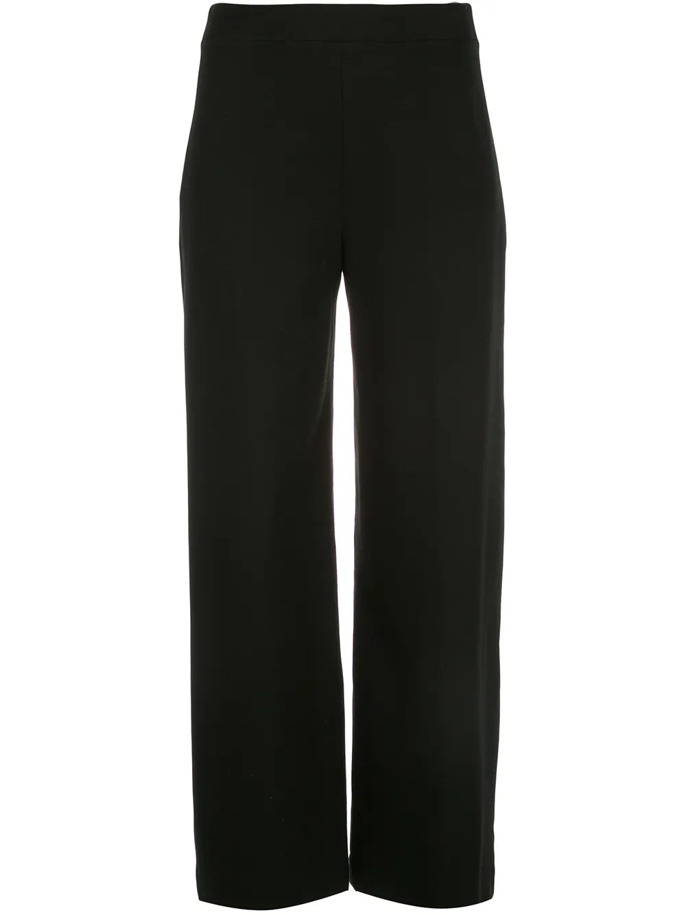 Pull-On Cropped Straight Trousers