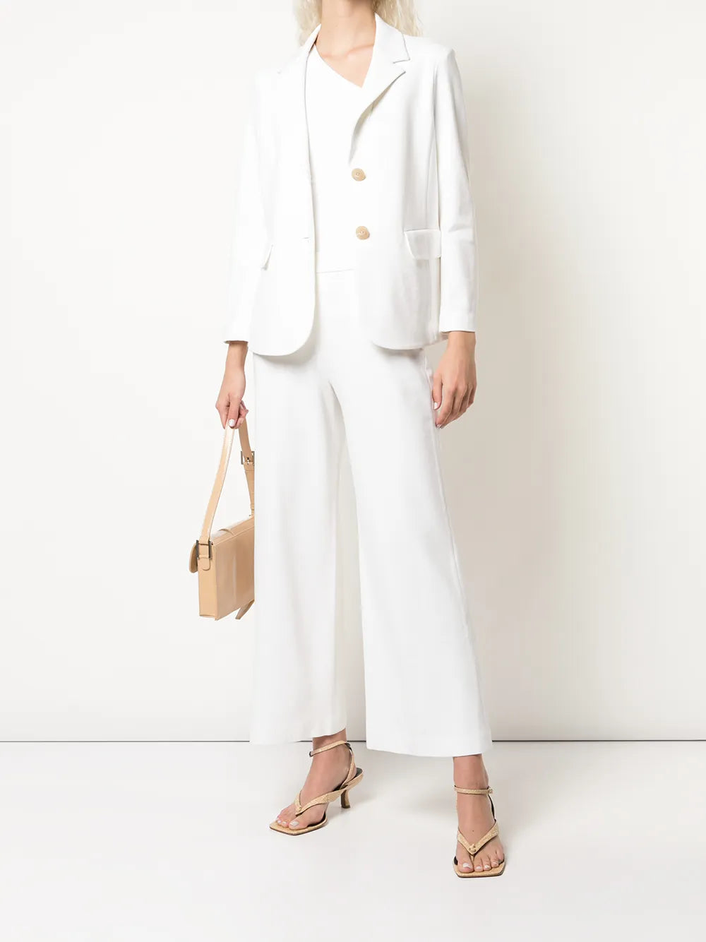 Pull-On Cropped Straight Trousers