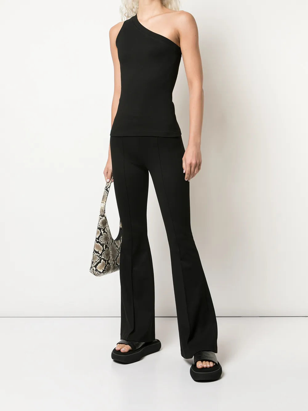Pintuck Flared Trousers