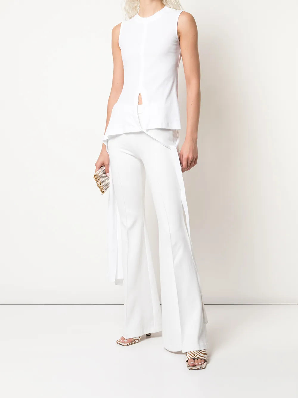 Pintuck Flared Trousers