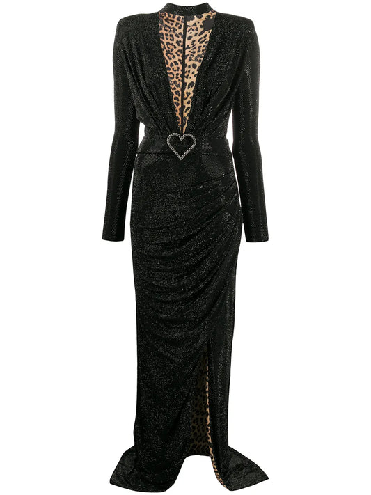 Aphrodite Stud Embellished Asymmetric Dress