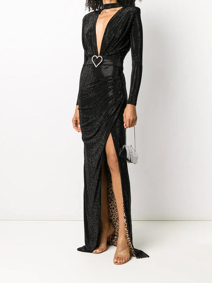 Aphrodite Stud Embellished Asymmetric Dress