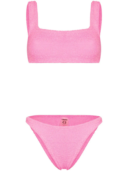 Crinkled Cropped Bikini Set