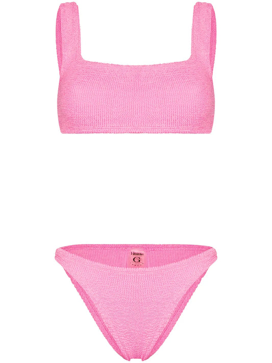 Crinkled Cropped Bikini Set