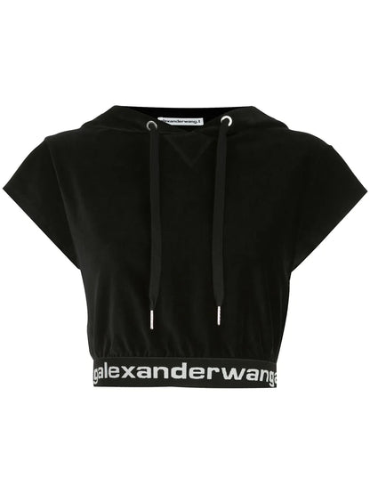 Cropped Corduroy Hoodie
