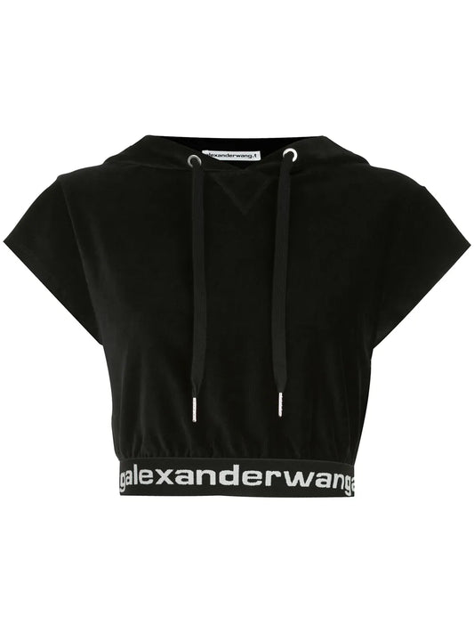 Cropped Corduroy Hoodie