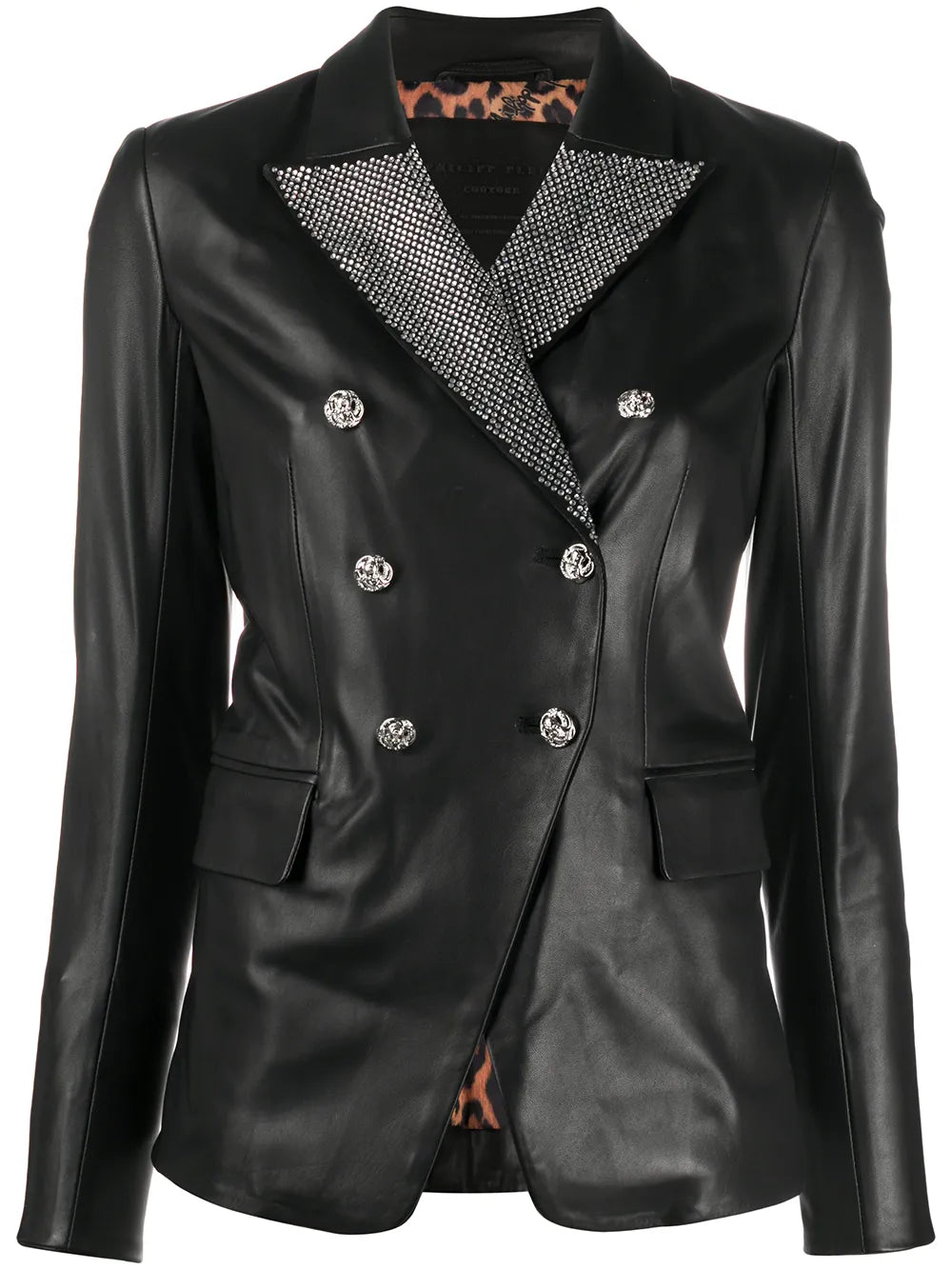Crystal-Embellished Double-Breasted Jacket