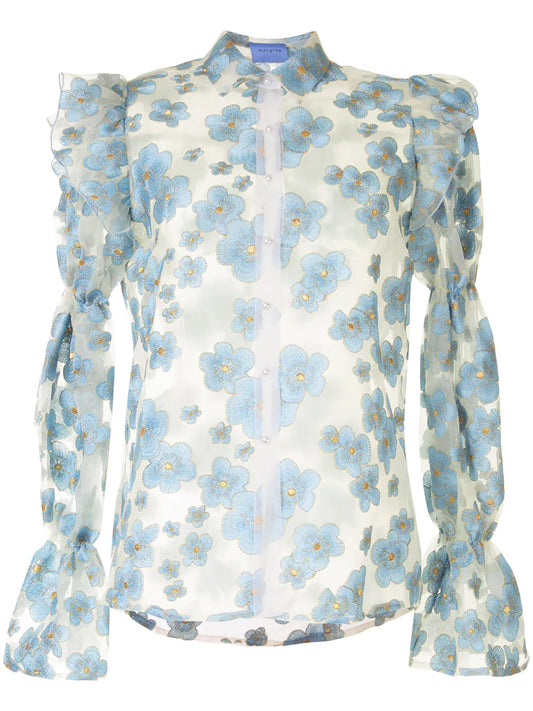 Souffle Embroidered Organza Blouse