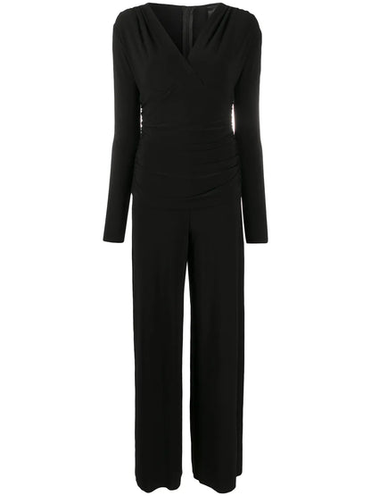 Gathered Wrap-Front Jumpsuit